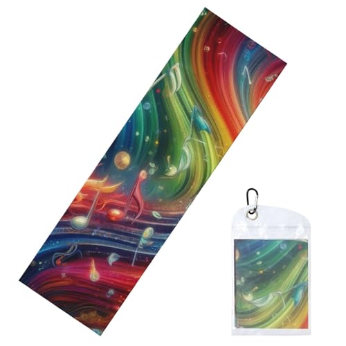 Augenstern 12x40in Cooling Towel Abstract-Colorful-Musical-Notes Cooling Neck Wraps Instant Cooling Towel