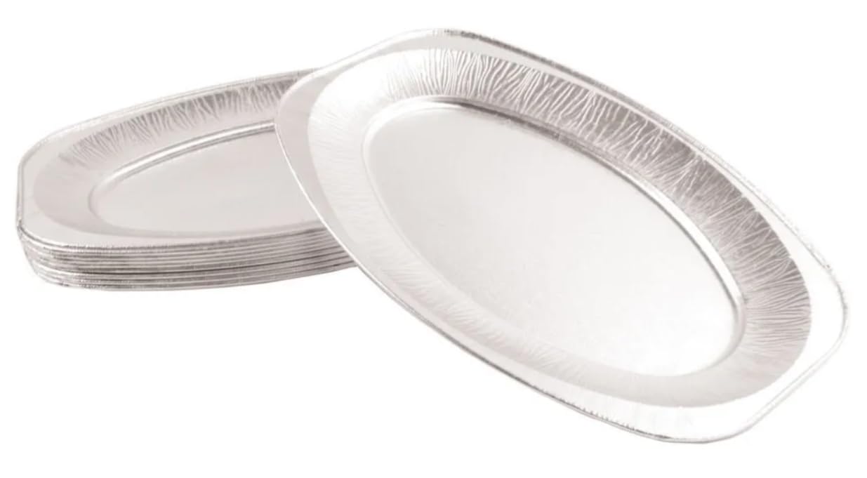 Healthy Home 20 x 17 inch Foil Platters Large Aluminium Foil Platter Serving Party Trays Oven and Freezer Safe Reusable Serving Platter Set