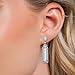 Gem Stone King 12.00 Cttw Simulated Aquamarine Art Deco Dangle Earrings For Women | 925 Sterling Silver | 2 Inch | Fine Jewelry Gifts for Her Mom Women Wife