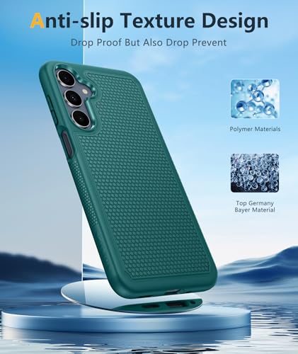 Image of FNTCASE for Galaxy A17 /A16 5G Phone Case - Samsung A17 Military Grade Drop Protection, 14ft Drop Tested, Screen Protector Included, Anti-Slip Matte Textured, TPU+PC Dual Layer Shockproof Cover (Green)
