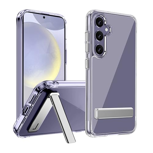 Coque Samsung S24 transparente antichoc fine avec support métal