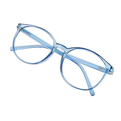 Image of VisionGlobal Blue Light Blocking Glasses for Women Men, Oval Frame Computer Reading Glasses(Clear Blue, +0.25 Magnification)