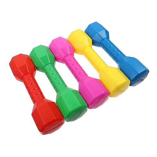BRIGHTFUFU 5pcs Boy Girl Plastic Dumbbell Toy for Boy Girl Kindergarten Sports Equipment for Hand-eye Coordination and Grasping Skills Safe Pe Material