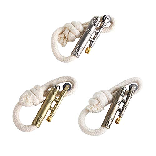 3PCS Windproof Rope Lighter Sailors Trench Vintage Lighter WWII Lighters Portable Survival Shepherds Lighter Outdoor Camping, No Need for Kerosene/Gas, Gifts Army Navy (Bronze, Silver, Gold)