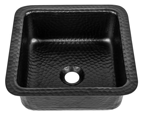 Monarch Abode Kitchen & Bar Sink – 12-inch Glasgow Dual Mount Drop in Bar Prep Sink, Hand Hammered Matte...