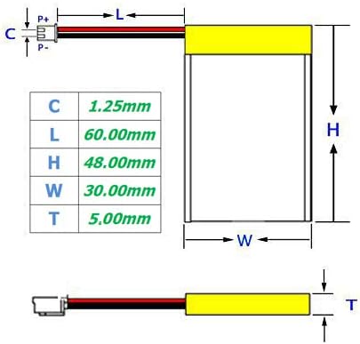Miniatura 4 de BrightTea Batería recargable Li-ion Li-Po de la batería del polímero de iones de litio de la batería de 3.7V 950mAh