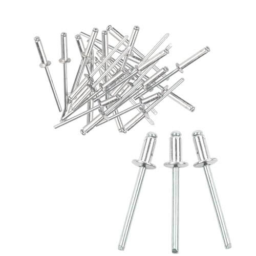 Pop Rivets - Heavy Duty,100PCS Closed End Carbon Steel Mandrel Blind Rivets, 4x12mm Dome Head Blind Rivets,with Open End for Metal, Furniture,Storage Box, Marine Use