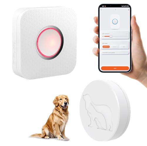YisTech WiFi Dog Door Bell for Potty Training to Go Outside, Smart Doggie Door Bell for Dog, Wireless Doggy Doorbell with Phone App(One Button One WiFi Receiver)