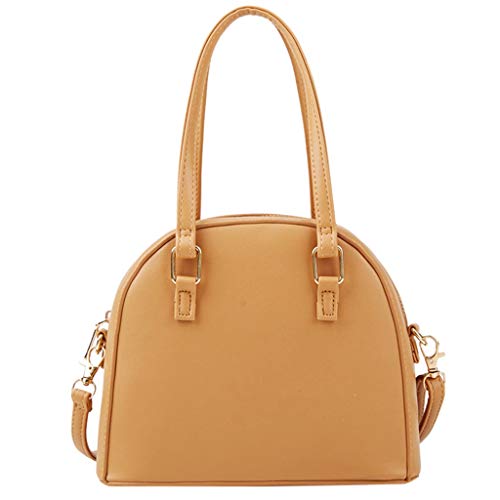 LENXH Women'S Solid Color Zipper Messenger Bag Sleek Minimalist Handbag Casual Large-Capacity Leather