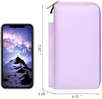 FEITH&FELLY Large Capacity Credit Card Wallets for Women Long Leather RFID Blocking Accordion Wallet Zip Organizer 36 Slots