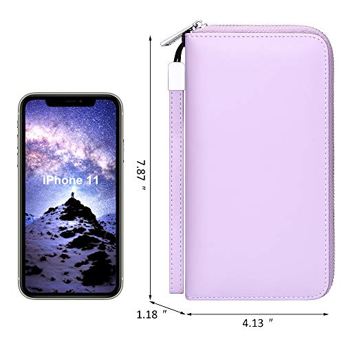 FEITH&FELLY Large Capacity Credit Card Wallets for Women Long Leather RFID Blocking Accordion Wallet Zip Organizer 36 Slots