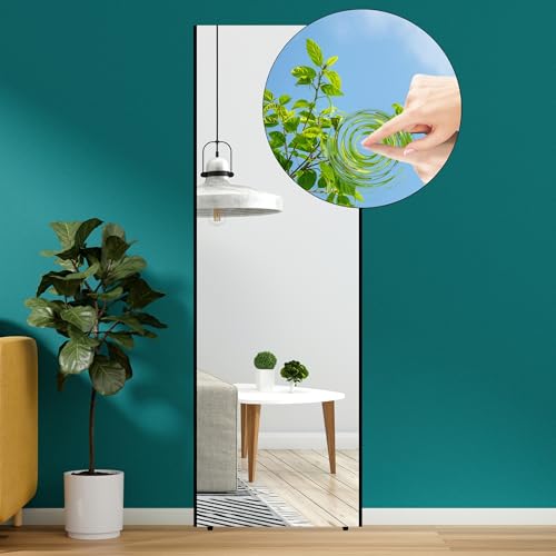 Wandspiegel Ganzkörperspiegel unzerbrechlich & modern I Spiegel 180 x 60 cm groß zum Aufhängen I dünner Aluminium-Rahmen in Silber I bruchsicher & leicht