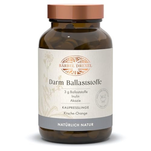 Darm Ballaststoffe mit Inulin Kaupresslinge Kirsch-Orange (280 Stk), Inulin Kapseln 100% Vegane Herstellung Deutschland, Akazienfaser, Probiotika Naturheilkunde BÄRBEL DREXEL®