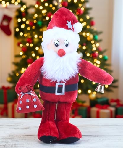 Image of Tickles Santa Claus Christmas with Potli Stuffed Plush Soft Toy for Kids Room (Color: Red Size:55 cm)