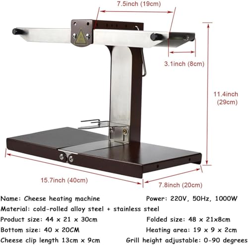 Raclette Melter do sera, 900 W, komercyjny grill z podwójną powierzchnią grzewczą, regulowane półkoło, wielofunkcyjne szybkie nagrzewanie do restauracji kuchni
