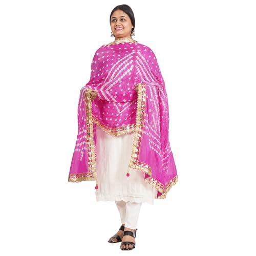 IGH Chiffon Leheriya Dupatta – Lightweight & Traditional Rajasthani Design, Weddings & Party Gift, Return Gift 1 Pcs3