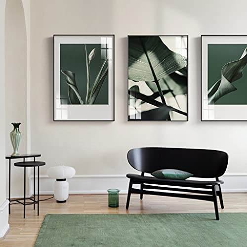 Prachtige Wanddecoratie Eenvoudige abstracte decoratie muur kunst groen blad tropische plant vierkante frame muur decor… - Afbeelding 3