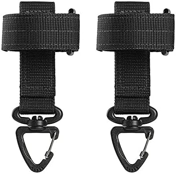 Nylon Gloves Holder With Keychain Carabiner Tactical Gloves Climbing Rope Storage Buckle For 2" Duty Belt (Gloves Not Included) Pack of 2