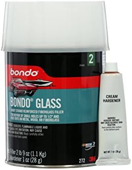 Bondo Glass Short Strand Reinforced Fiberglass Filler,Stage 2, 2.56 Oz Filler and 1 Oz Cream Hardener