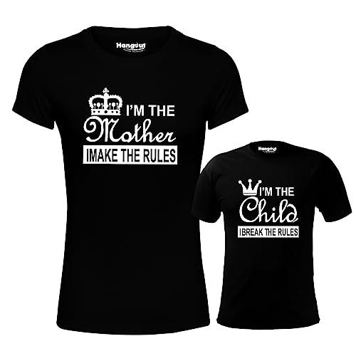 Image of Hangout Hub | Family T-Shirts | Dad Mother Child | Set of 2 |Mom Son