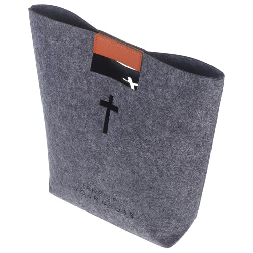 TOKIDNY Bolsa de Fieltro para Biblia 35X24X9 CM Bolso de Mano Portátil Multifuncional Bolsa de Almacenamiento y Viaje para Estudio Bíblico y Actividades al Aire Libre