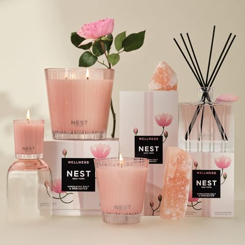 NEST New York Scented Classic Candle, Himalayan Salt & Rosewater - 8.1 oz - Up to 60-Hour Burn Time - Reusable Glass Vessel - Image 6