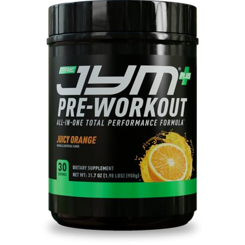 JYM Supplement Science Pre JYM Plus Orange Pre-Workout Powder, Amino Nitrates, Creatine, Betaine,
