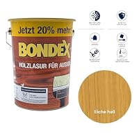 zbs24 Bondex Holzlasur für außen eiche hell 4,8 Liter, inkl. 3-teiliges Pinselset, hohe Witterungsbeständigkeit, Intensivschutz vor Nässe – Ansicht 2