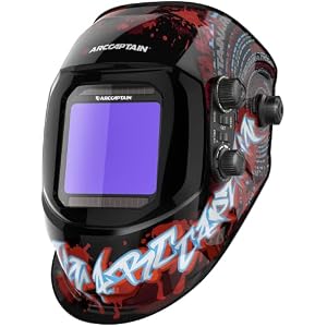 ARCCAPTAIN Auto Darkening Welding Helmet, 3.94"X3.66" Large Viewing Screen