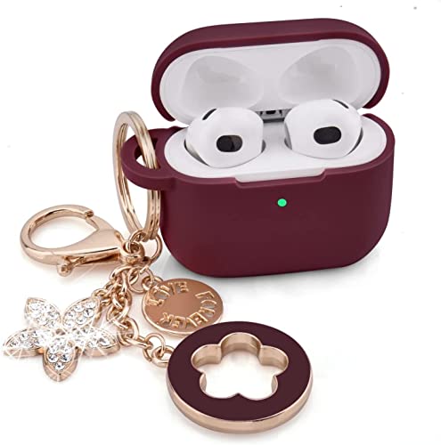 Image of Case for Airpods Pro 1st 2nd Generation - VISOOM Airpods Pro 1 /2 Cases Cover Women Silicone iPod Pro 2 Earbuds Wireless Charging Case Girl Bling Keychain for Apple Airpod Gen Pro 2