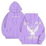 Sudaderas con capucha y sudaderas para hombre Suéter informal con estampado Cómodo forro polar cálido Ropa de calle de invierno, morado, XL