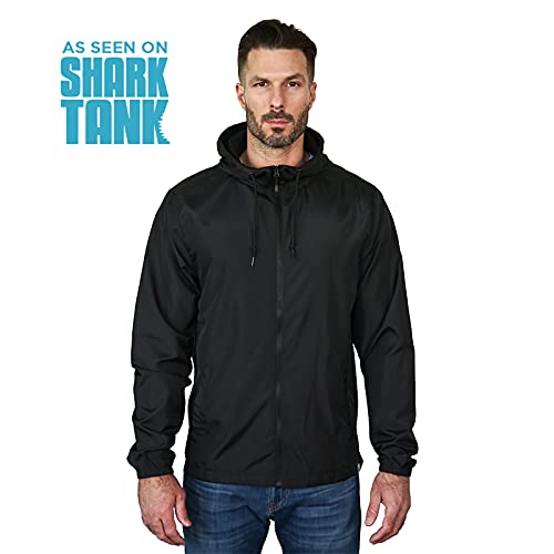Quikflip 2-In-1 Reversible Backpack Jacket (As Seen On Shark Tank) Unisex Dryflip Windbreaker - Black #TOP1