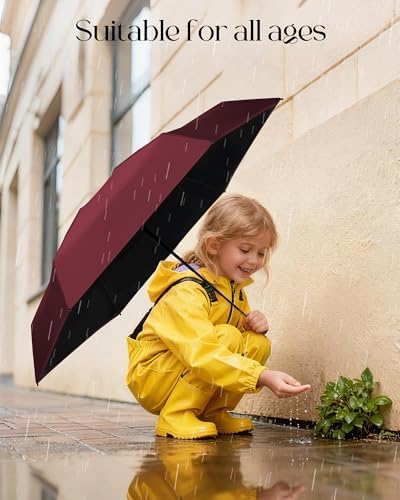 Seniny Mini Travel Umbrella with Case, Compact Pocket Size UV Sun & Rain — view 7