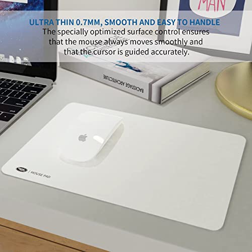 Wengtech Telfon Mouse Pad With Non-Slip,Portable,Ultra Thin,Stain Resistant,Easy To Clean And Pinpoint Accurancy Design For Computer, Laptop, Office, Home And Travel(White, 11.2 X 7.7 X 0.03 Inches) #TOP6