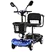 Wheel Compact Mobility Scooter,Foldable Electric Scooter for Seniors and Adults, Heavy Duty Travel Model with Lights, Basket, and Long-Lasting Battery (Blue)