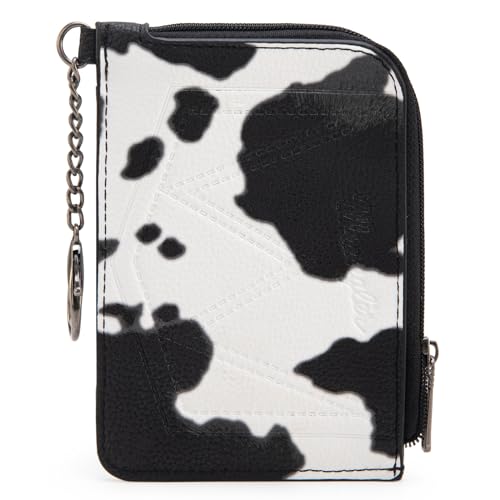 Montana West Wrangler Cow Print Wallets for Women Boho Western Card Holder WG133-W005BK4