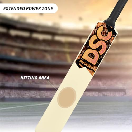 Image of DSC Phoenix Plastic Cricket Bat with PVC Ball - Ideal for Tennis and Gully /Turf Cricket Bat for Kids, Color - White, Size - 4 (6-8 Yrs)