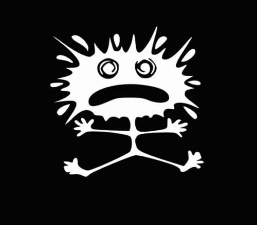 Ranger Products Splat Man Decal Funny Window Car Bumper Sticker White, Die Cut V