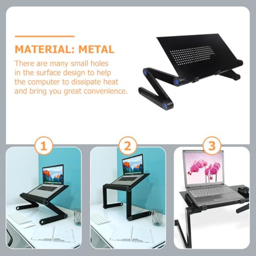 Table pliante de lit métallique robuste hauteur réglable pour ordinateur portable - 8