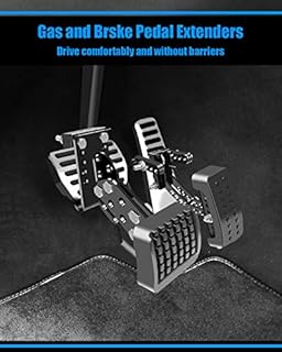 Universal Gas and Brake Pedal Extenders for Short Drivers People, Adjustable Length and Angle Brake and Accelerator Pedals Extender for Car, Go Kart, Ride on Toys