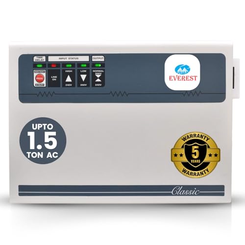 Image of Everest EWD-400 1.5 Ton AC Voltage Stabilizer - Double-Booster, Wide-Range 130-300 V Input, IC-Controlled Toroidal Transformer, Heavy-Duty, 5-Year Warranty