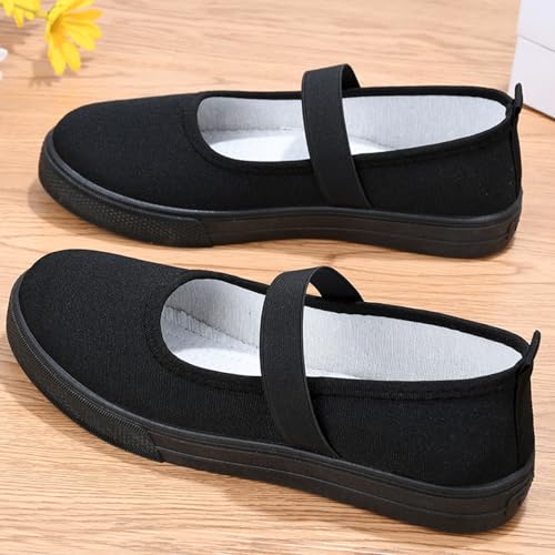 Women's Canvas Mary Jane Flats Shoes Round Toe Lightweight Orthotic Shoes with Arch Support Comfort Casual Nurse Work Flats3