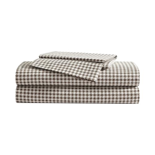 Eddie Bauer - Full Sheet Set, Crisp & Cooling Sheets w/a Naturally Smooth Cotton Percale Lightweight Feel - Matching Pillowcases & Deep Pocket Fitted Sheet (Harrison Brown) — view 2
