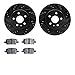 Dynamic Friction Company Rear Brake Rotors-Drilled and Slotted-Black with 5000 Euro Ceramic Brake Pads 8602-65019