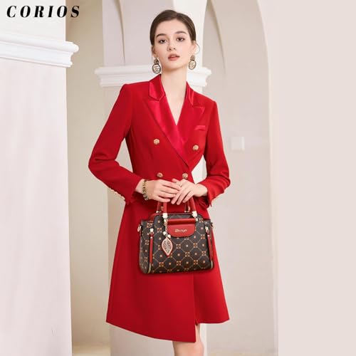 Image of CORIOS Elegant Handbag for Women PU Leather Shoulder Bag Ladies Crossbody Bag Fashion Messenger Bag Top-handle Bag