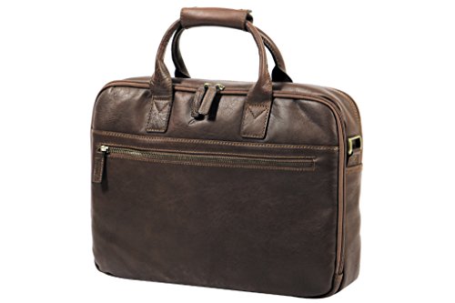Porte-ordinateur Gérard Henon cuir de vachette gras pleine fleur noir modèle GH 5232