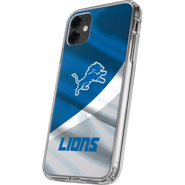 Skinit Clear Phone Case Compatible with iPhone 11 - Officially Licensed NFL Detroit Lions Design