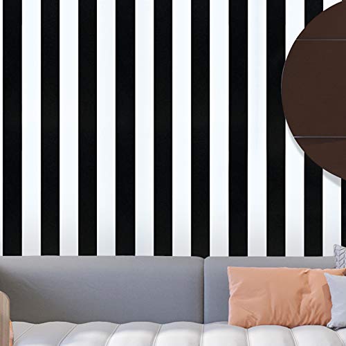 Mecpar Black And White Stripe Wallpaper 17.71'' X 118'' Black And White Peel And Stick Contact Paper Self-Adhesive Removable Waterproof Wallpaper Wall Covering Cabinets Shelves Drawer Liner Decorative #TOP3