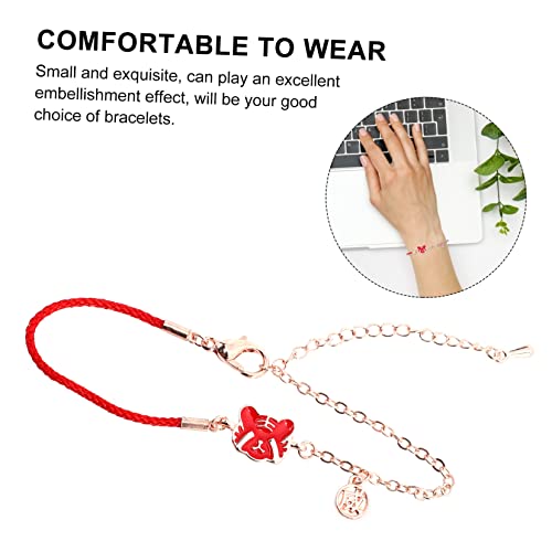 Bracelet corde chinois du Nouvel An ajustable chaîne poignet perlée adorable