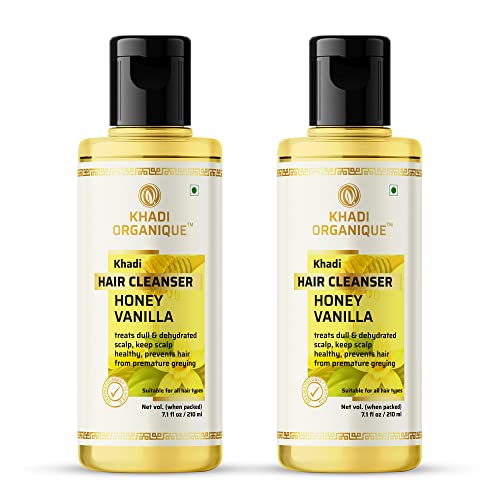 Image of Khadi Organique Honey & Vanilla Hair Shampoo /Cleanser Pack Of 2